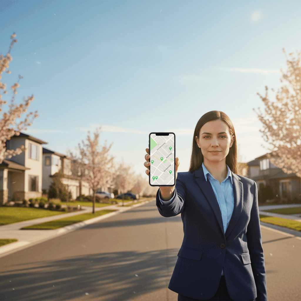 An image depicting an abstract representation of Local SEO Real Estate Agents Guide to Google Maps Success