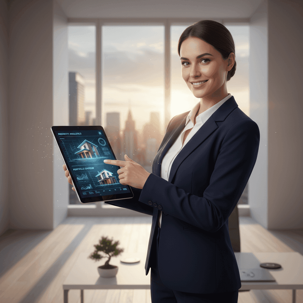 An image depicting an abstract representation of AI Tools Real Estate Marketing Playbook for Realtors