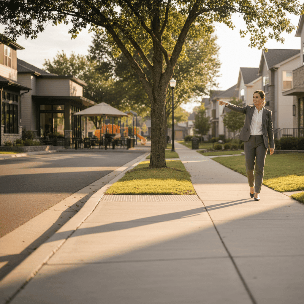 An image depicting an abstract representation of Neighborhood Tour Video Real Estate Guide That Converts
