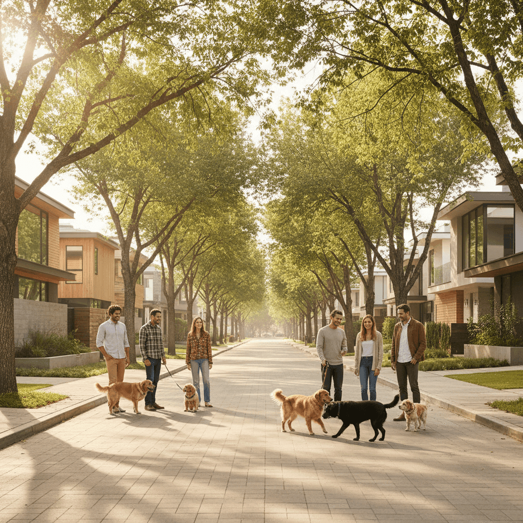 An image depicting an abstract representation of How to Write Neighborhood Guide Real Estate That Ranks