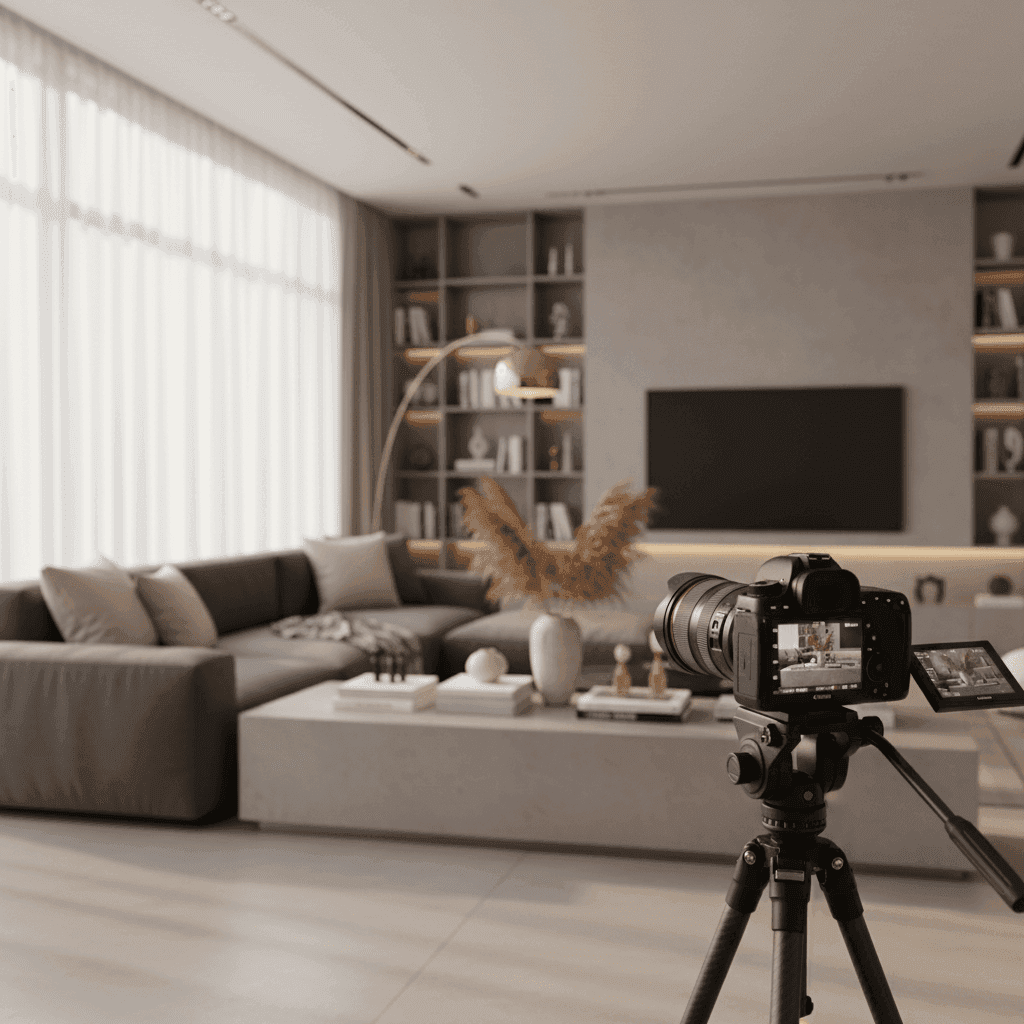 An image depicting an abstract representation of How to Add Music to Real Estate Video With Captions