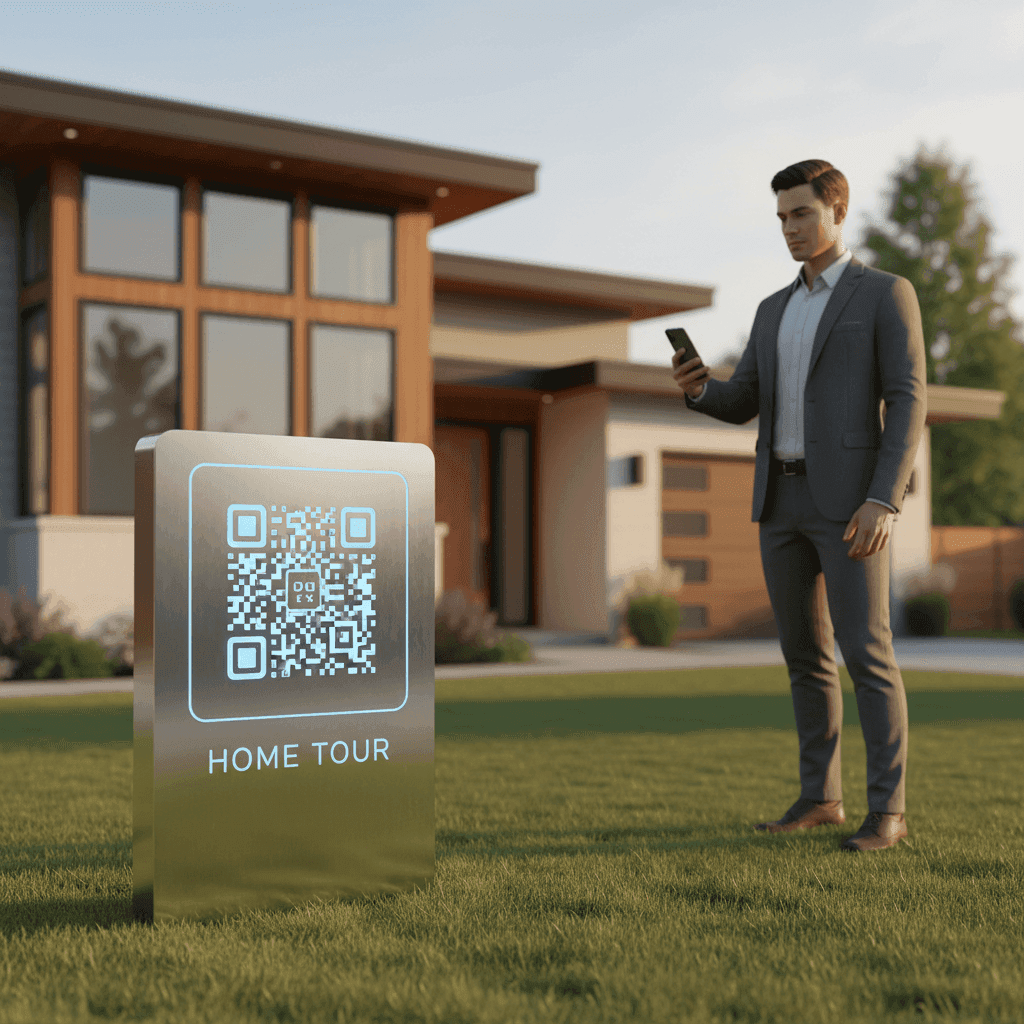 An image depicting an abstract representation of QR Codes for Real Estate Ideas Setup and Best Practices