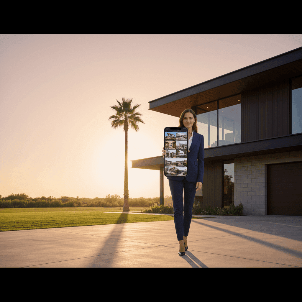 An image depicting an abstract representation of AI Video Open House Promotion Tips That Drive Attendance