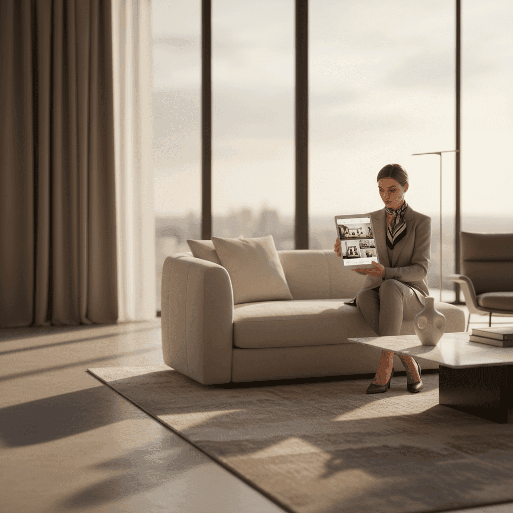 An image depicting an abstract representation of Real Estate AI Video Generator Features: Buyer Checklist
