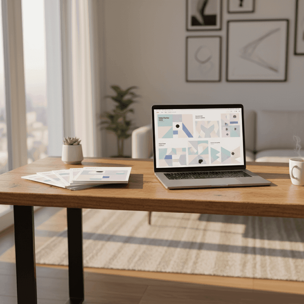 An image depicting an abstract representation of Canva for Real Estate: Fast Templates and Listing Posts