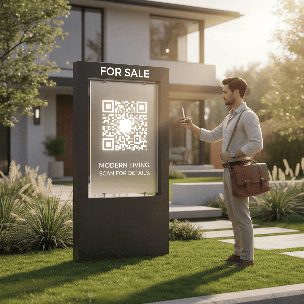 An image depicting an abstract representation of QR Codes Real Estate: Tips for Listings and Open Houses