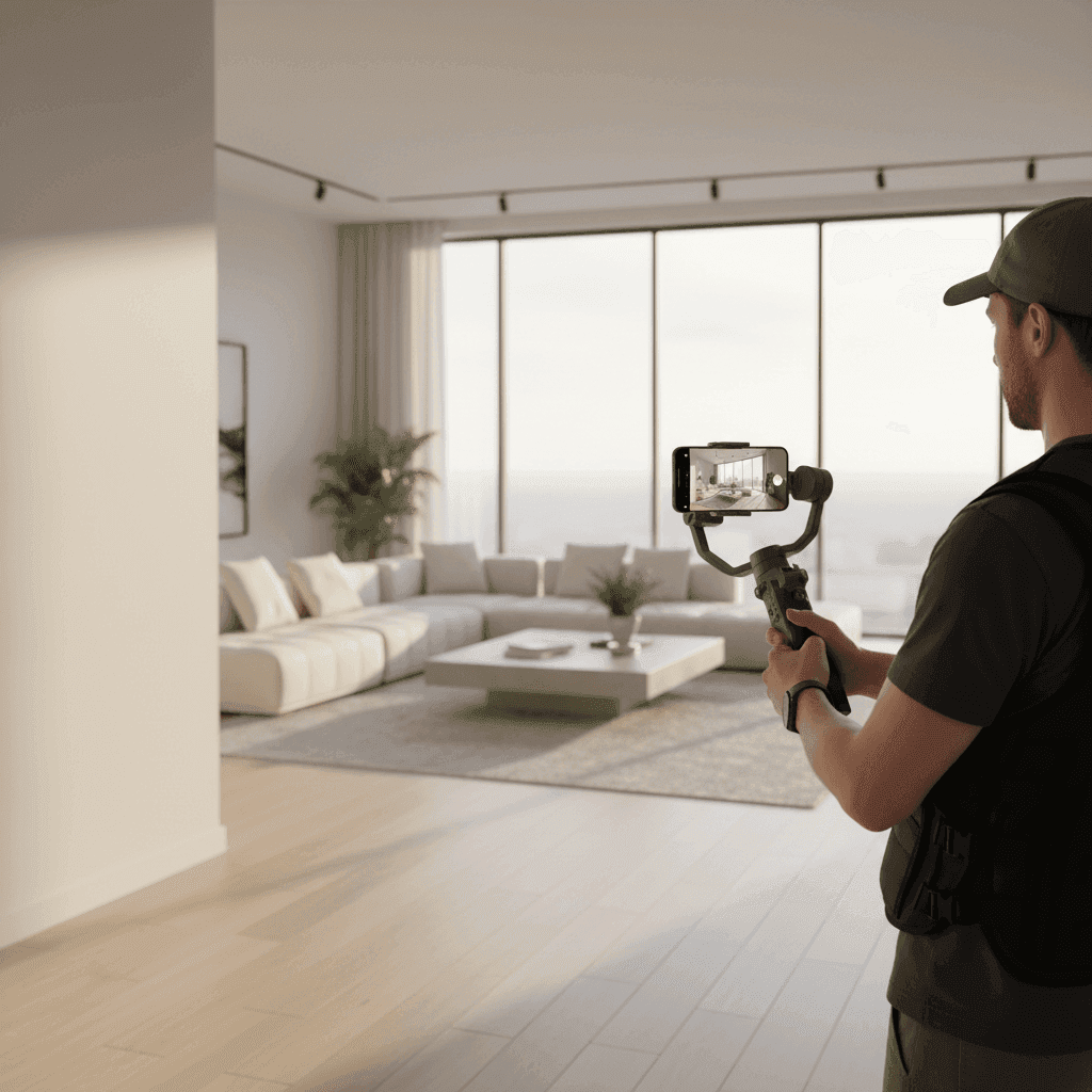 An image depicting an abstract representation of How to Film a Real Estate Walkthrough on Your Phone