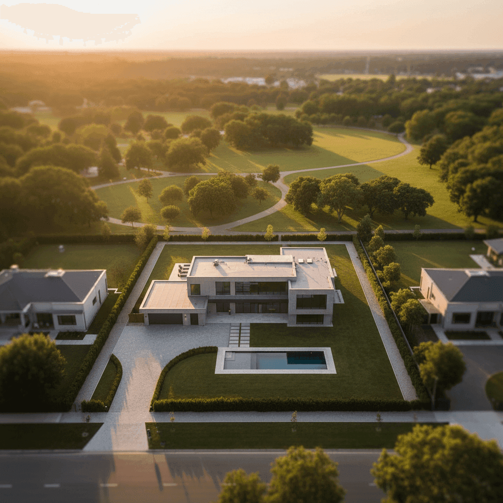 An image depicting an abstract representation of Drone Photography Real Estate Guide: Shots, Video, FAA