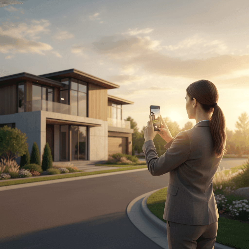 An image depicting an abstract representation of New Real Estate Agent Social Media Video Strategy Guide