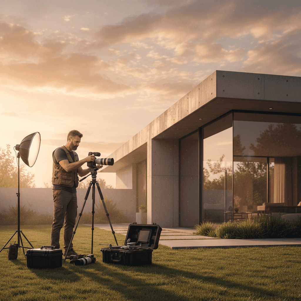 An image depicting an abstract representation of Get More Clients as a Real Estate Photographer Today