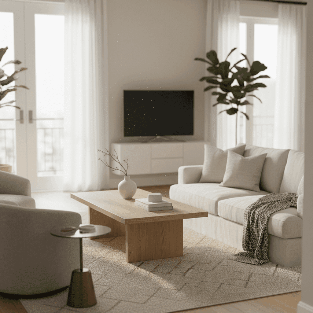 An image depicting an abstract representation of Virtual Staging vs Traditional Staging: Cost, Speed, ROI