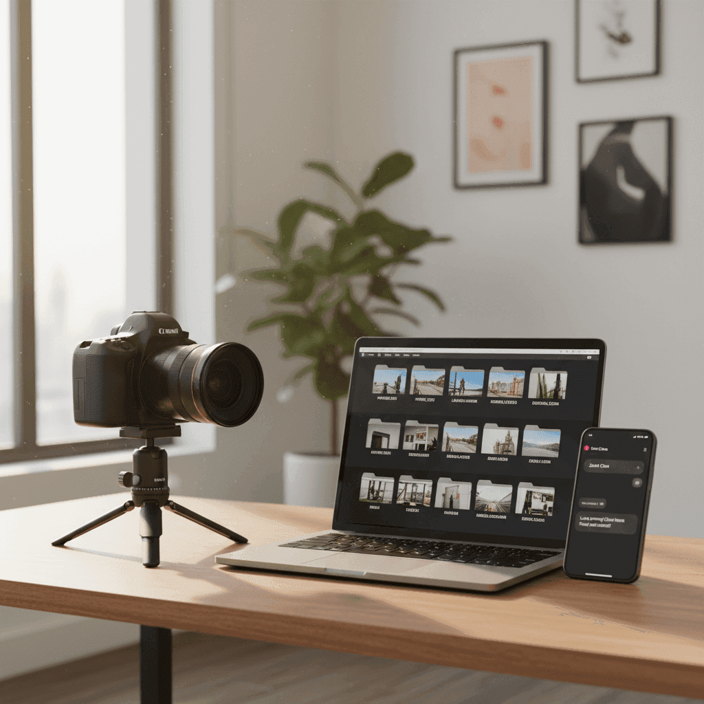 An image depicting an abstract representation of Deliver Photos to Realtor Clients With a Pro Workflow