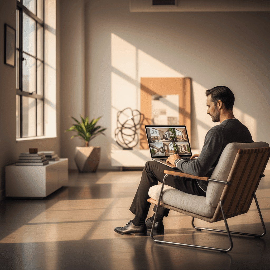 An image depicting an abstract representation of White Label AI Video Real Estate for Photographers