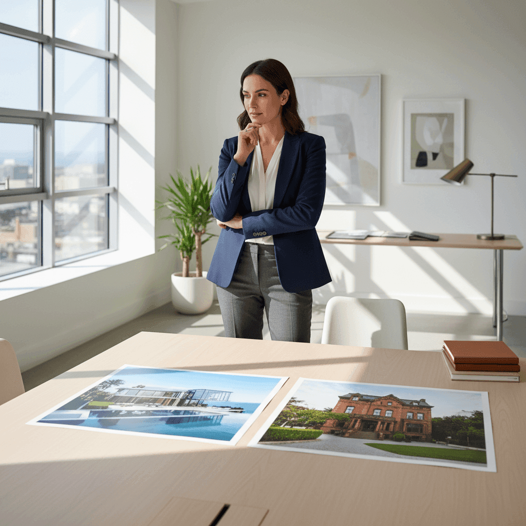 An image depicting an abstract representation of AB Testing Real Estate Marketing Strategies That Win