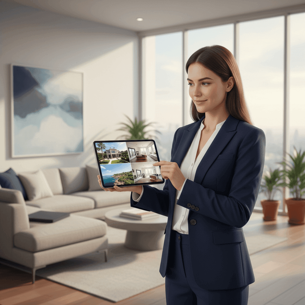 An image depicting an abstract representation of AI Tools for Real Estate Marketing: A Practical Guide