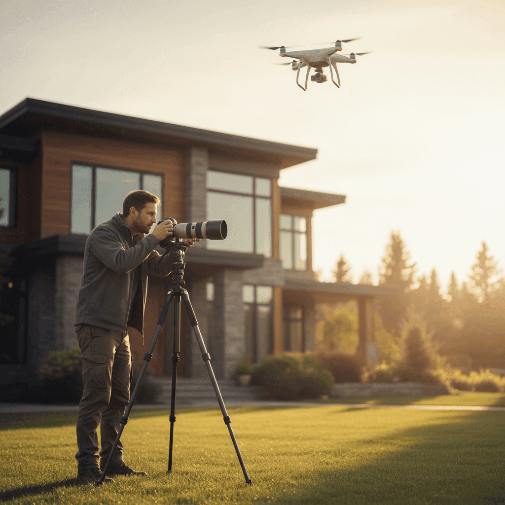 An image depicting an abstract representation of Real Estate Photography Upsell Services That Boost Revenue